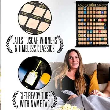 100 Movies Scratch Off Poster - Best Gift for Film Lovers