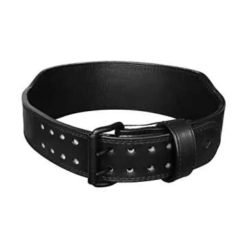 Gymreapers Leather Weightlifting Belt for Bodybuilding, Squatting, Lower Back Support & Back Pain - Real Leather, Adjustable Buckle Sizing - Men Women