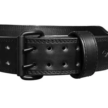 Gymreapers Leather Weightlifting Belt for Bodybuilding, Squatting, Lower Back Support & Back Pain - Real Leather, Adjustable Buckle Sizing - Men Women