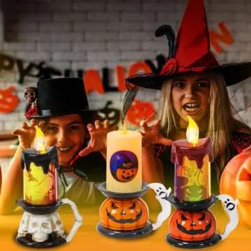 Spooky 3 Pack Flameless Halloween Candle Decorations