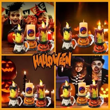 Spooky 3 Pack Flameless Halloween Candle Decorations