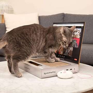ScratchPad Pro — Cardboard Laptop Cat Scratcher, Great Idea for Pet Owners, Interactive Cat Toys for Indoor Cats, Kitten Supplies and Cat Stuff