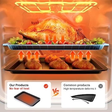 HONGBAKE Baking Sheet Pan Set - Nonstick Bakeware 3 Pack