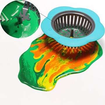 YES.YM 5 Pieces Flow Painting Tools Kits Drawing Sets Sink Flower Strainer Drain Plastic Silicone Drain Basket for Pouring Acrylic Paint and Creating Unique Patterns and Designs