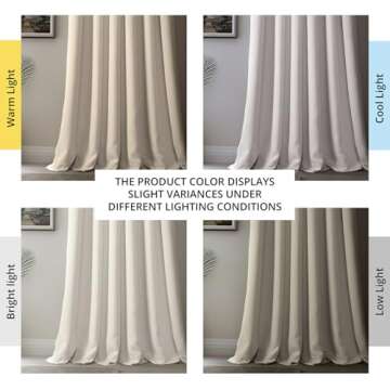 HPD Half Price Drapes Faux Linen Textured Room Darkening Curtains for Bedroom 120 Inches Long (1 Pan...
