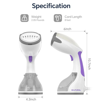 Beautural Portable Handheld Steamer for Quick Wrinkle Removal