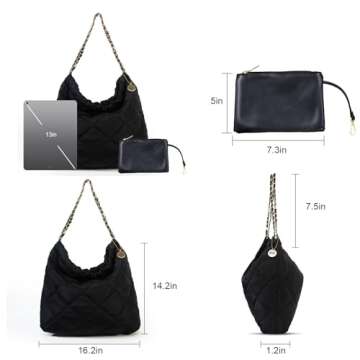 PS PETITE SIMONE Puffer Tote Bag for Women Large Puffy Purse for Work Travel Everyday