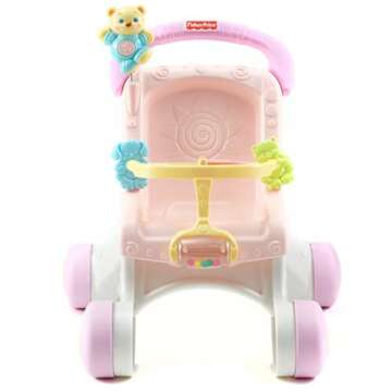 Fisher-Price Brilliant Basics Stroll-Along Walker, Pink