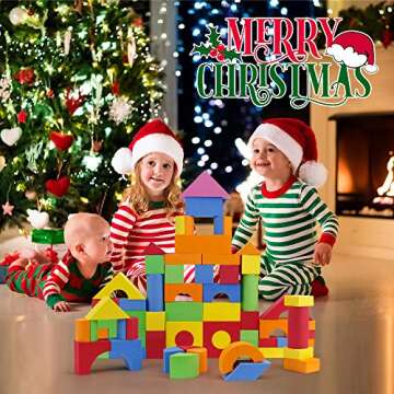 Mini Tudou 137 PCS Foam Blocks for Toddlers, Soft Stacking Building Block Toys Set for Kids, Boys and Girls