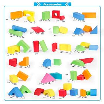 Mini Tudou 137 PCS Foam Blocks for Toddlers, Soft Stacking Building Block Toys Set for Kids, Boys and Girls