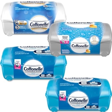 Cottonelle FreshCare Flushable Wipes 4-Pack for Premium Hygiene