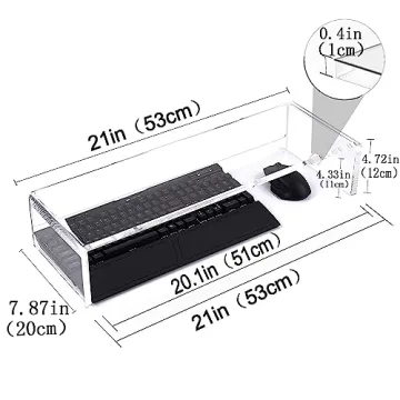 Elegant Acrylic Monitor Stand Riser with Bonus Accessories