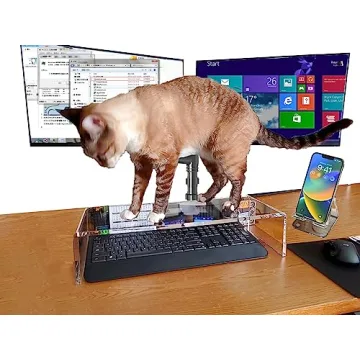 Elegant Acrylic Monitor Stand Riser with Bonus Accessories