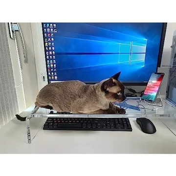 Elegant Acrylic Monitor Stand Riser with Bonus Accessories