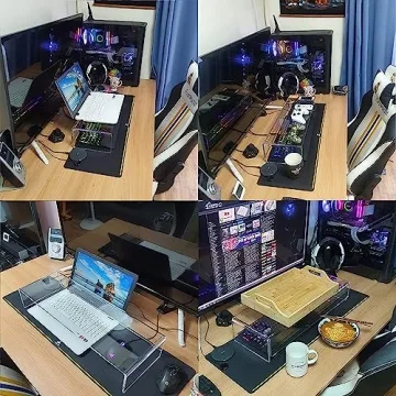 Elegant Acrylic Monitor Stand Riser with Bonus Accessories