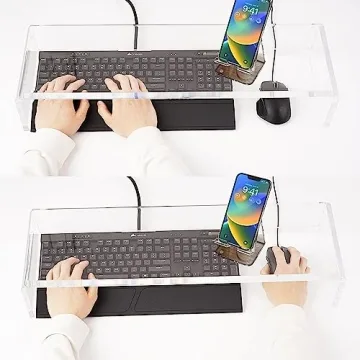 Elegant Acrylic Monitor Stand Riser with Bonus Accessories