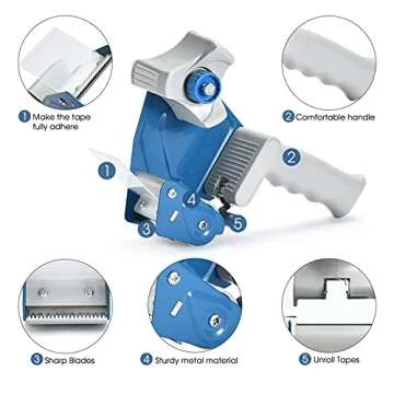 Pacific Mailer 2 Inch Tape Gun Dispenser for Packaging