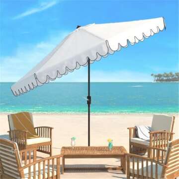 Safavieh 11-foot Round Crank Outdoor Umbrella for Patio