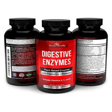 Digestive Enzymes with Probiotics & Prebiotics - Digestive Enzyme Supplements w Lipase, Amylase, Bromelain - Support a Healthy Digestive Tract for Men and Women – 90 Vegetarian Capsules