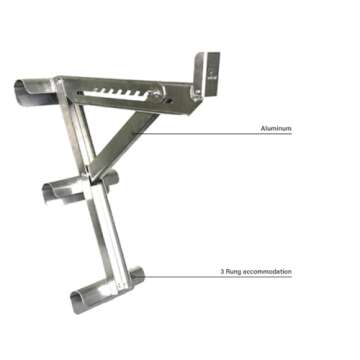 Guardian Fall Protection 2430 Aluminum 3 Rung Long Body Ladder Jack,Silver