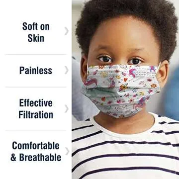 WECARE 50 Box, Individually-Wrapped Masks - Assorted Unicorn - KIDS