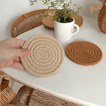 Boho Cotton Drink Coasters Set of 12