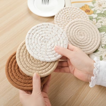 Boho Cotton Drink Coasters Set of 12