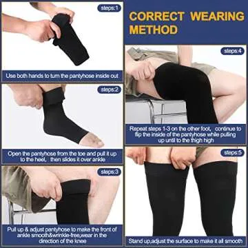 Zhanmai 2 Pairs Thigh High Men's Compression Socks