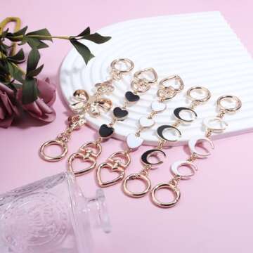 Tiparts Purse Extender Chain Purse Charms 5Pcs Bag Extender Chain Alloy Purse Strap Extender for Handbags Shoulder Bag Charms Accessories