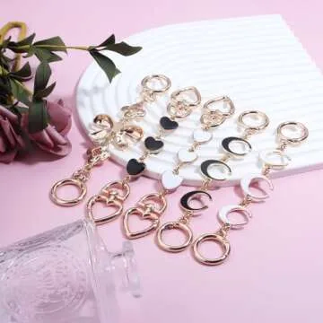 Tiparts Purse Extender Chain Purse Charms 5Pcs Bag Extender Chain Alloy Purse Strap Extender for Handbags Shoulder Bag Charms Accessories