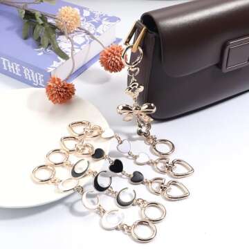 Tiparts Purse Extender Chain Purse Charms 5Pcs Bag Extender Chain Alloy Purse Strap Extender for Handbags Shoulder Bag Charms Accessories