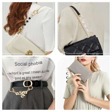 Tiparts Purse Extender Chain Purse Charms 5Pcs Bag Extender Chain Alloy Purse Strap Extender for Handbags Shoulder Bag Charms Accessories