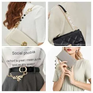 Tiparts Purse Extender Chain Purse Charms 5Pcs Bag Extender Chain Alloy Purse Strap Extender for Handbags Shoulder Bag Charms Accessories