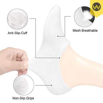 WANDER No Show Socks 10 Pack Cotton Non Slip Low Cut Invisible Loafer Socks Men&Women Boat Liner(10 ...