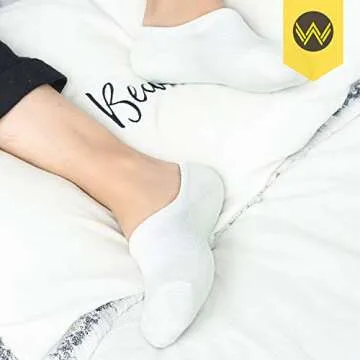 WANDER No Show Socks 10 Pack Cotton Non Slip Low Cut Invisible Loafer Socks Men&Women Boat Liner(10 Pairs White, Sock Size:9-11)