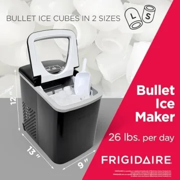 Portable Ice Maker by Frigidaire, 26 lbs/day Power