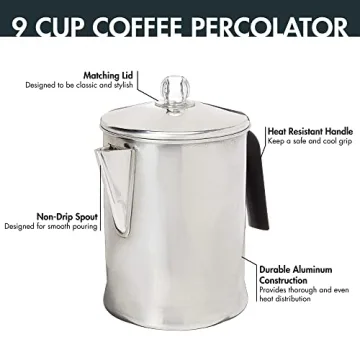 Primula 9-Cup Coffee Percolator - Brew Rich Coffee Anywhere