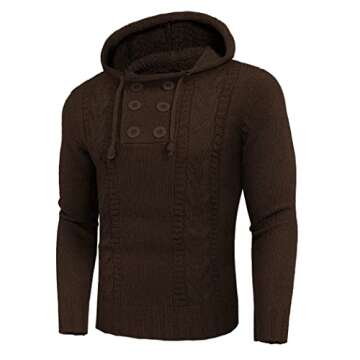 Stylish Cotton Turtleneck Hoodie for Men - COOFANDY