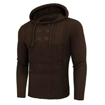 Stylish Cotton Turtleneck Hoodie for Men - COOFANDY