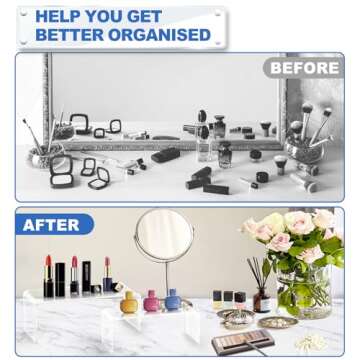 Aheroi Display Risers, 10 Pcs 2 Set Acrylic Riser Display Shelf, Clear Display Riser Display Stands, Acrylic Display Set, Acrylic Shelves for Decor Display, Showcase Stands for Cupcake(1-3-4-5-6IN)