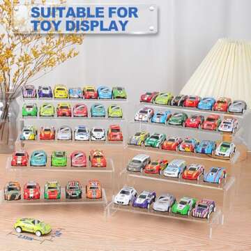 Aheroi Display Risers, 10 Pcs 2 Set Acrylic Riser Display Shelf, Clear Display Riser Display Stands, Acrylic Display Set, Acrylic Shelves for Decor Display, Showcase Stands for Cupcake(1-3-4-5-6IN)