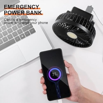 Odoland Rechargeable Camping Fan with LED Lantern Portable