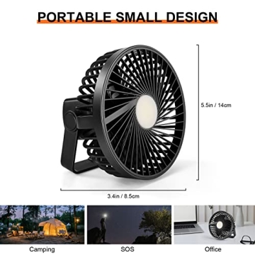 Odoland Rechargeable Camping Fan with LED Lantern Portable