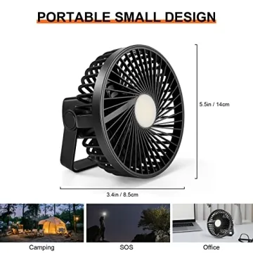 Odoland Rechargeable Camping Fan with LED Lantern Portable