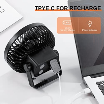 Odoland Rechargeable Camping Fan with LED Lantern Portable