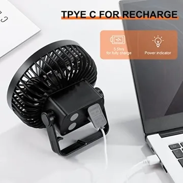 Odoland Rechargeable Camping Fan with LED Lantern Portable