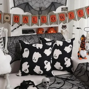 DFXSZ Halloween Pillow Covers 18x18 Set of 2 Ghost Decor