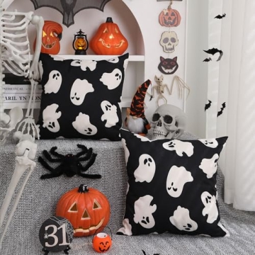 DFXSZ Halloween Pillow Covers 18x18 Set of 2 Ghost Decor