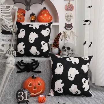DFXSZ Halloween Pillow Covers 18x18 Set of 2 Ghost Decor