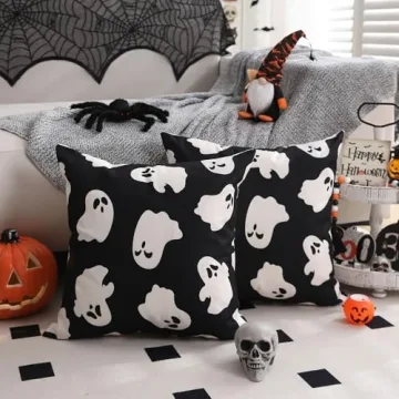 DFXSZ Halloween Pillow Covers 18x18 Set of 2 Ghost Decor